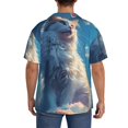 thumbnail image 3 of KLL Clear Sky Blue Cat Print Men's Shirt Short Sleeve Button Down Summer Cuba Beach Shirts- XX-Large, 3 of 5