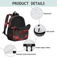 thumbnail image 4 of Game Controller Red Pattern Backpack for School, Cute School Bag with Adjustable Shoulder Straps and Padded Back, 15"x11.42"x5.5", 4 of 5