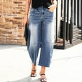 thumbnail image 3 of Letdown Barrel Jeans for Women Cropped Baggy High Waisted Jeans Stretchy Y2K Casual Comfort Ankle Wide Leg Denim Pants with Pockets, 3 of 9