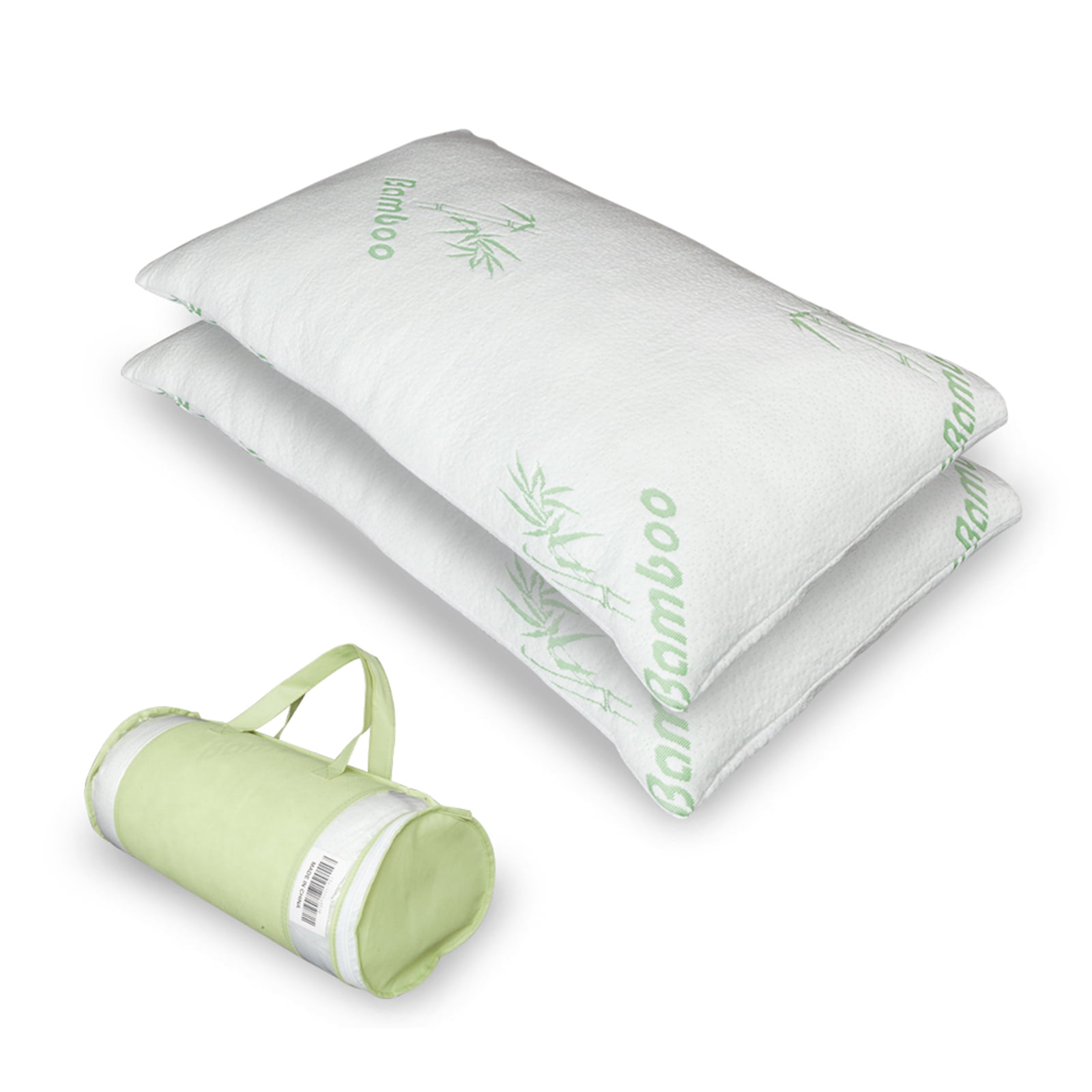 Premium Firm Hypoallergenic Bamboo Fiber 45D Memory Foam Pillow Bed King Size US 