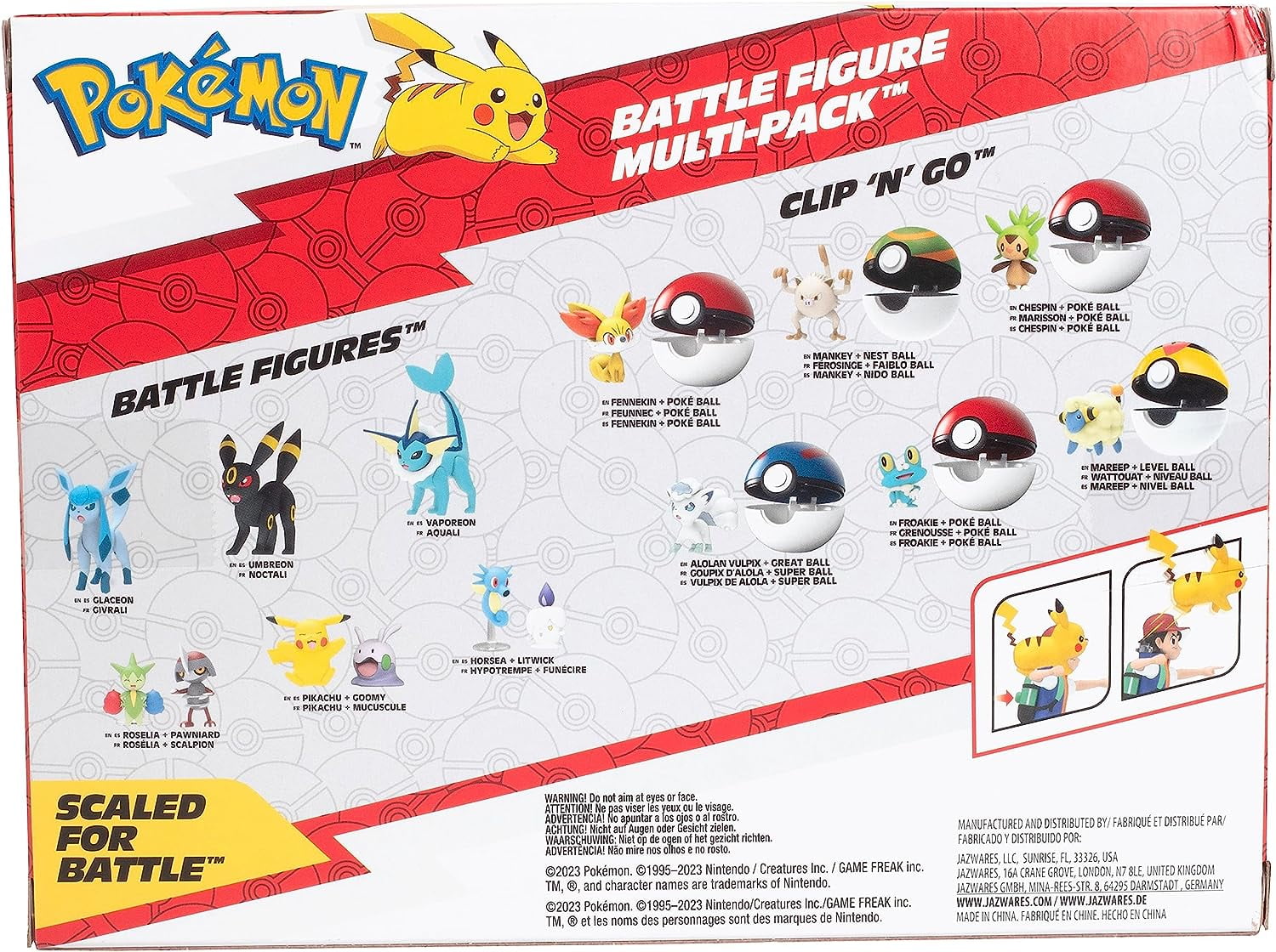 Jazwares Pokémon Battle Figure Toy Set - 6 Piece Playset - Includes 2 Pichu, Yamper, Turtwig, Piplup, Chimchar & Deino - Generation 4 Diamond & Pearl