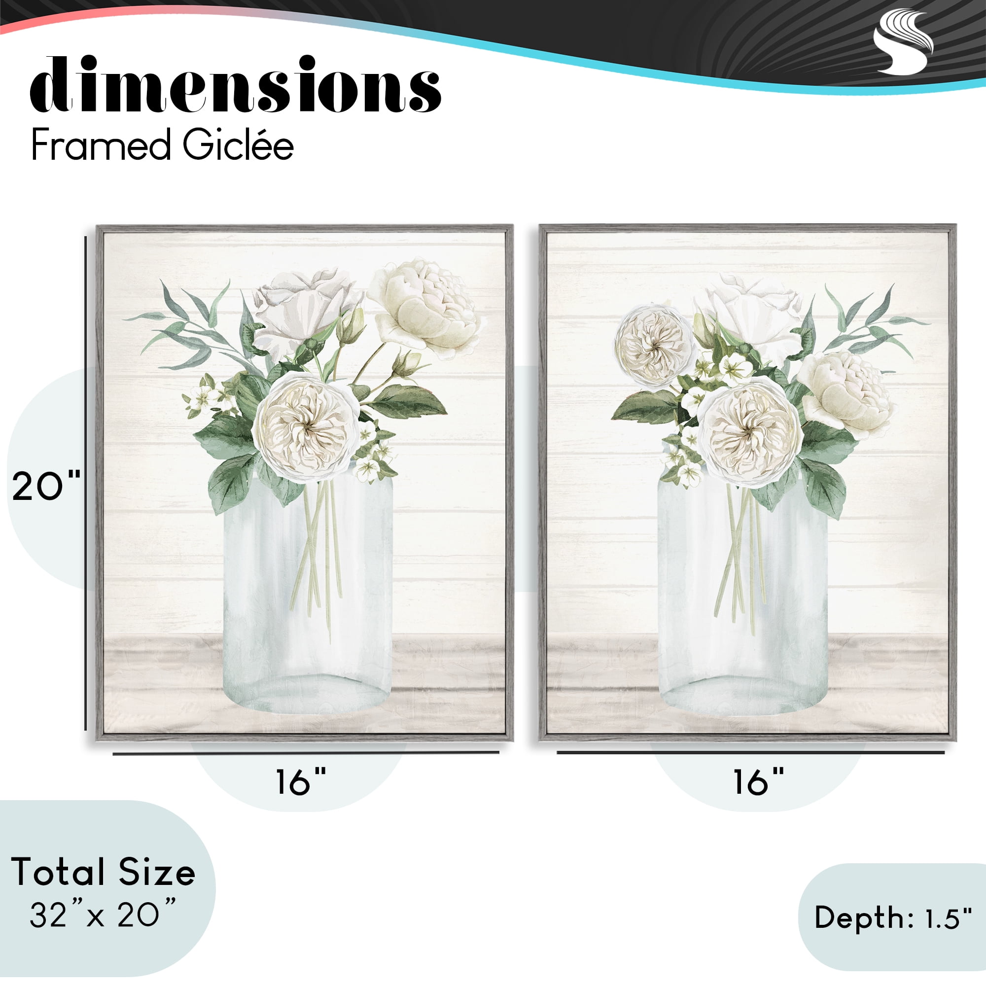 Stupell Industries Soft Patience Flowers 2 Piece Gray Framed Giclee Art Set, design by Kim Allen