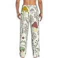 thumbnail image 3 of Uemuo Colorful Mushrooms and Plants Pattern Men's Wide Leg Palazzo Lounge Pants with Pockets Light Weight Loose Comfy Casual Pajama Pants-Medium, 3 of 9