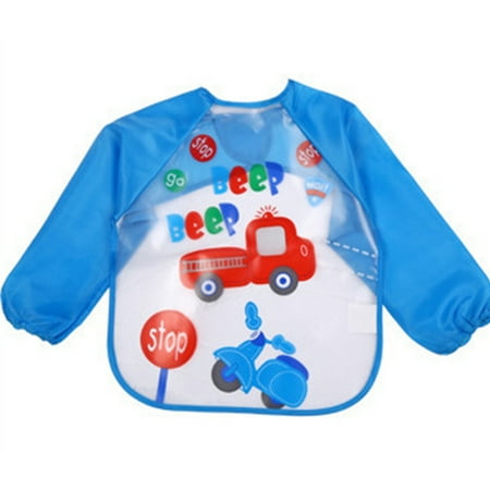 

Toddler Kids Boys Girls Cartoon Long Sleeve Waterproof Feeding Apron Bib Smock
