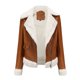 thumbnail image 5 of Chaqueta Biker Moto Jacket Shacket Coat Mujer Polar Cuero Abrigos al aire libre Ygjytge Camello T M para Mujer, 5 of 9