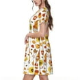 thumbnail image 2 of Haiem Autumn Harvest Gnomes Pattern Women's Short-Sleeve Scoop Neck Swing Dress, 2 of 6