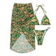thumbnail image 3 of Gibobby Trajes de Baño para Mujer Traje de baño de bikini de dos piezas sexy push up con vestido multicolor estampado para mujer(Naranja,CH), 3 of 4