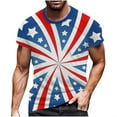 thumbnail image 2 of Snoarin T-Shirts pour Hommes Pack Mode Hommes Manches Courtes Col Rond Imprimé T-Shirt Décontracté Hauts Blouse 4 Juillet Chemises pour Hommes en Solde, 2 of 5
