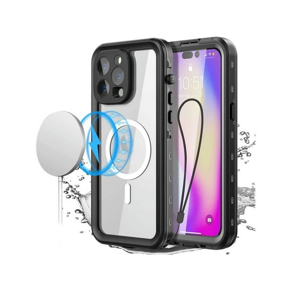 for iPhone 14 Pro Case Waterproof, Compatible with Magsafe Magnetic Protective iPhone 14 Pro Phone Case, Water Proof Mag Safe Magnet Shockproof Full Body Clear with Screen Protector