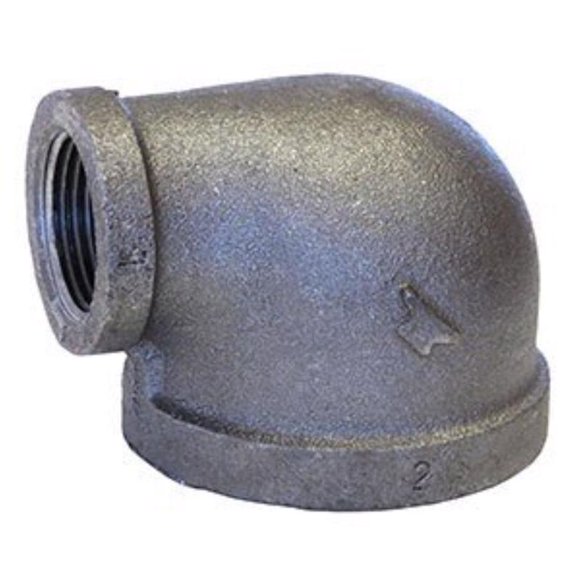 Yunque para codos de 1/2 pulgada FPT X 3/8 pulgadas Hierro galvanizado FPT