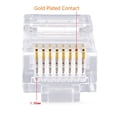 thumbnail image 2 of Conectores RJ45 Cat5e W-NECTOUN, paquete de 100 unidades, 3 puntas, chapados en oro, 2 of 7