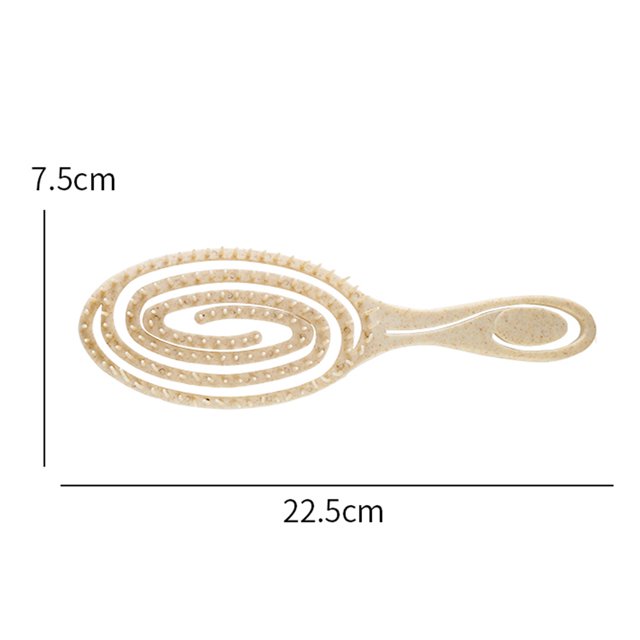 Peine de masaje hueco, cojín de aire, cepillo antiestático para cuero cabelludo húmedo y seco (beige) Likrtyny Cuidado Belleza