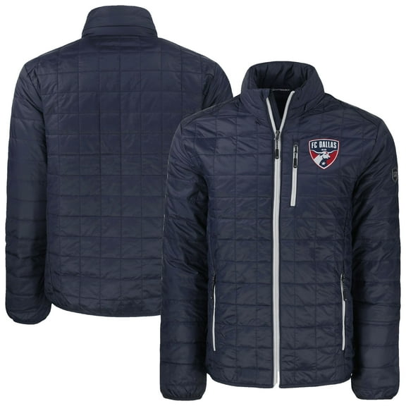 Men's Cutter & Buck Navy FC Dallas Rainier PrimaLoft Eco Insulated Puffer Full-Zip Jacket