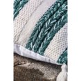 thumbnail image 3 of Woven Braided Teal & Cream Indoor/Outdoor Decorative Pillow, 18"x18", 18'' x 18'' x 0.5'' inches, 3 of 3