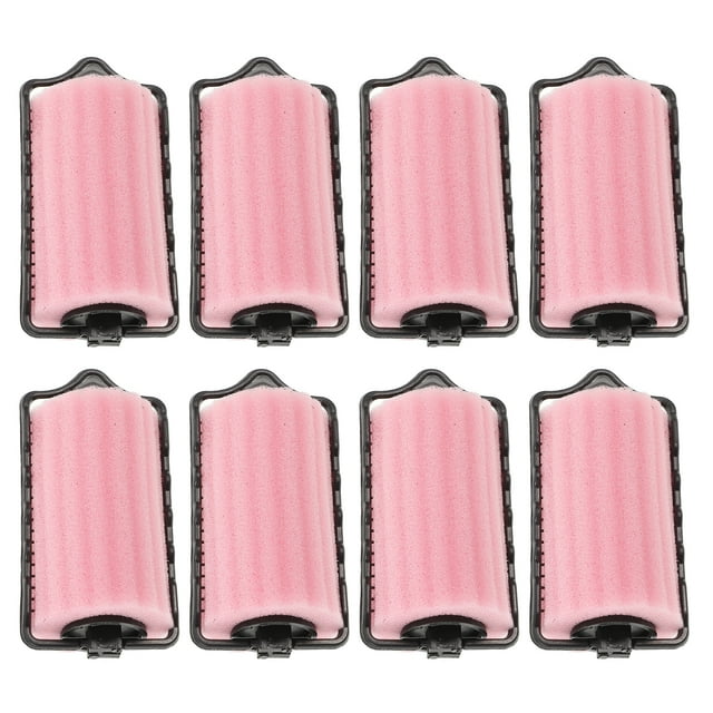 Rouleaux Éponges Auto-Adhésifs Roses pour Coiffure Créer des Boucles Vagues Lot de 8 Pcs