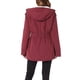 thumbnail image 3 of Abrigo parka para mujer INSPIRE CHIC con cinturón, bolsillos, mangas largas y capucha de piel sintética, color rojo, 3 of 6