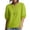 Green, variant on Women's Lime Green Puff Sleeve Blouse, Split V Neck Short Sleeve Loose Fit Pullover Summer Top, Solid Casual Shirt