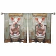 thumbnail image 3 of Bathroom Pig Sheer Curtains 54 Inches Length 2 Panels Set, Window Sheer Curtains for Living Room/Bedroom, Toilet Animals Vintage Light Filtering Rod Pocket Curtain 52'' x 54'' x 2, 3 of 7