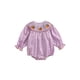 thumbnail image 2 of Pelele de bebé niña de manga larga con cuello redondo y bordado de calabaza. Conjunto para niña pequeña., 2 of 9