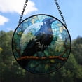 thumbnail image 2 of Personalized Crow Suncatcher Stained Glass, Crow Gifts for Women, Crow for Windows, Crow Window Hangings with Chain and Hook tmEZJX, 2 of 5