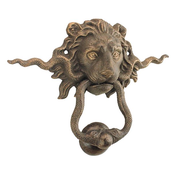 Design Toscano Lion and the Snake Cast Iron Foundry French Royalty Decorative Door Knocker