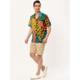 thumbnail image 4 of Lars Amadeus Camisas de retazos con botones de manga corta con estampado de leopardo de verano para hombre Multicolor L, 4 of 6