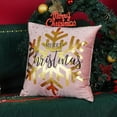 thumbnail image 2 of Pink Gold Christmas Decorations Throw Pillow Covers 16x16 Set of 4 Snowflakes Reindeer Decorative Cushion Cases Xmas Golden Decor for Couch Sofa Bedroom, 2 of 6