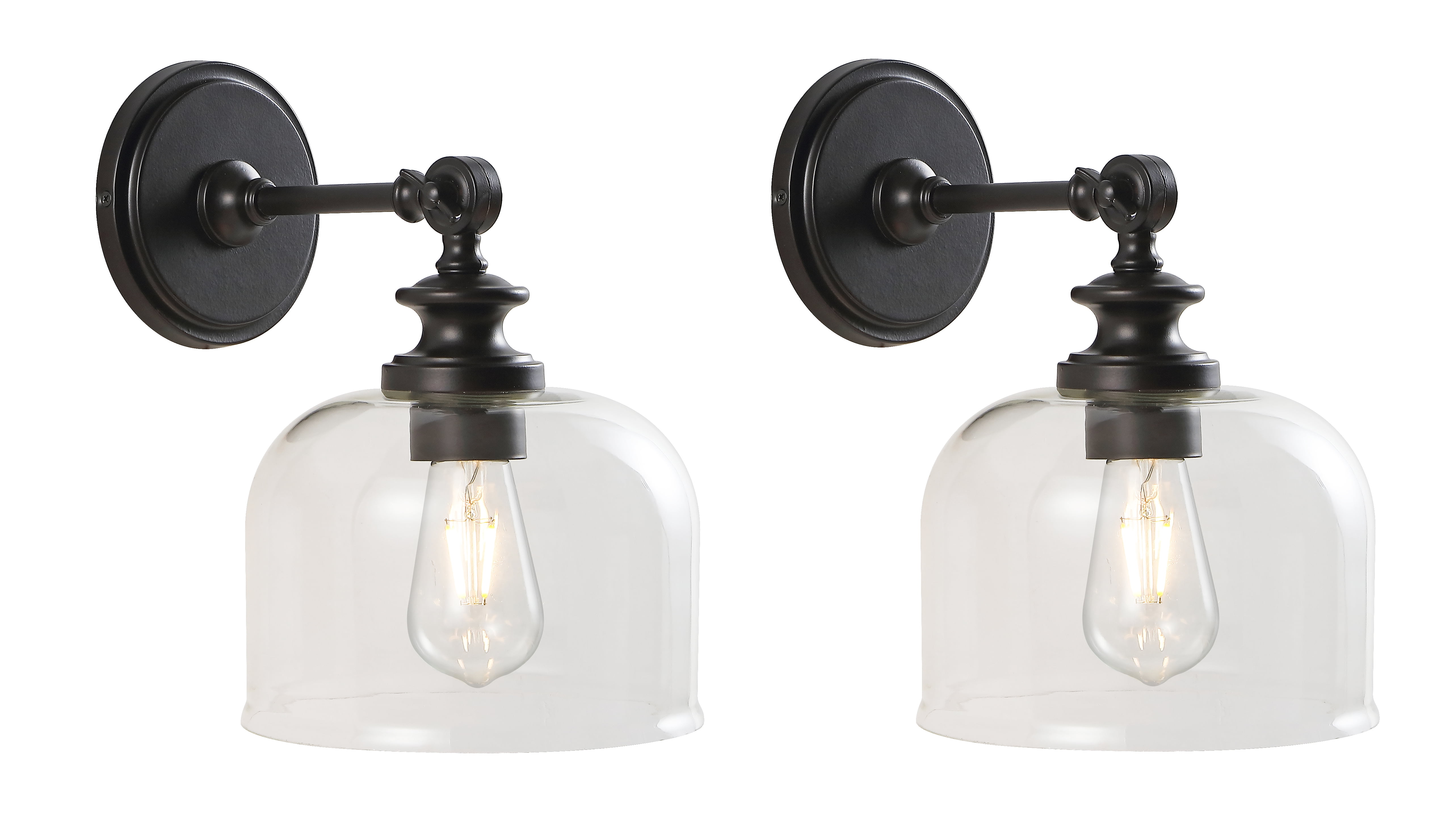 Safavieh Neri Rustic Wall Sconce, Orb/Clear, Set of 2