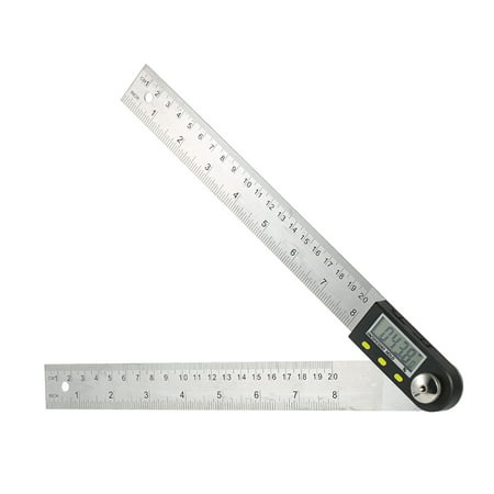 0-200mm/8 inches Stainless Steel Digital Protractor Angle Finder Ruler with Reversible Reading Hold