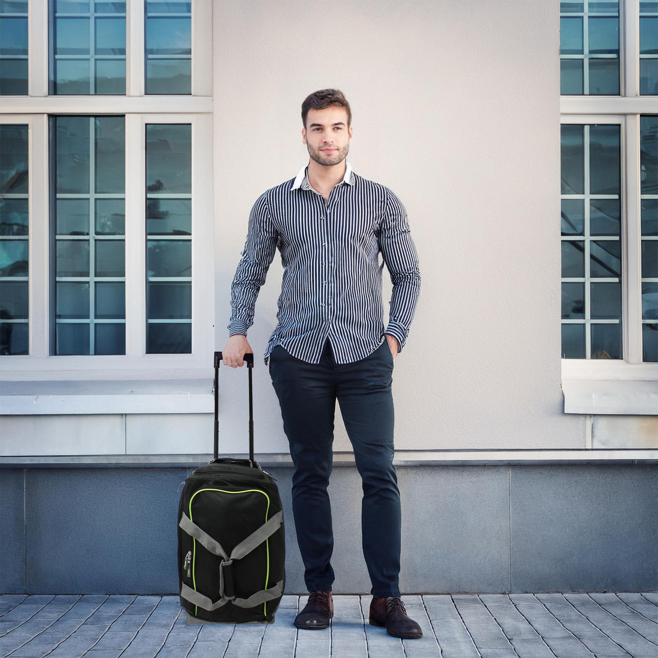 World Traveler Hipack 20-Inch Carry-On Sports Rolling Duffel Bag - Black Grey