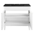 thumbnail image 4 of Sink Vanity Cabinet, White Black, Wood, Mid Century Hotel Bedroom Bathroom, Modern Contemporary HB33680, 4 of 9