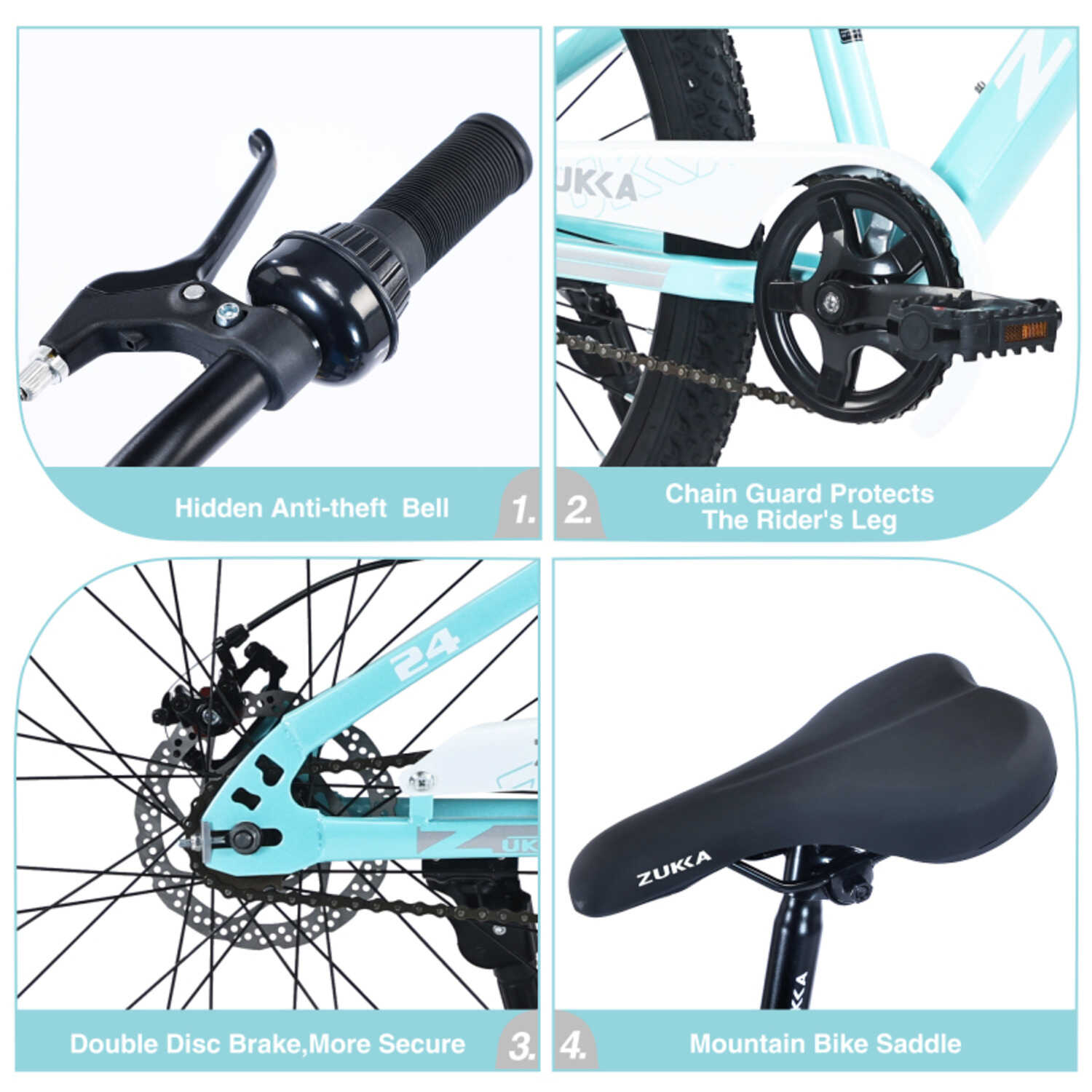 24inch Mountain Bike For Kids Ages 9to12  MTB With Durable Frame Multiple Colors For Boys & Girls