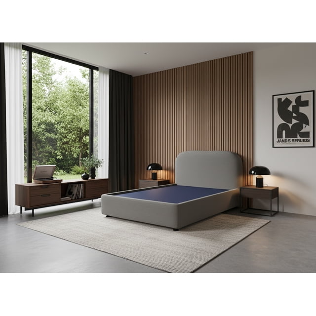 LASE Muebles Cama Queen Size Marsella Base+Cabecera Velvet Canalé Rosa