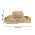 thumbnail image 2 of WEUVEB Sombrero Amplio De Paja Beige Con Detalle De Encaje Para Mujer Para Uso En Vacaciones Y Días, 2 of 6