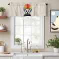 thumbnail image 2 of Afro Wig Panda Valance Curtain Abstract Funny Rainbow Wig Panda Linen Texture Window Valances Rod Pocket Short Curtains Window Treatments for Kitchen Bedroom Bathroom Laundry 42" x 12", 2 of 9