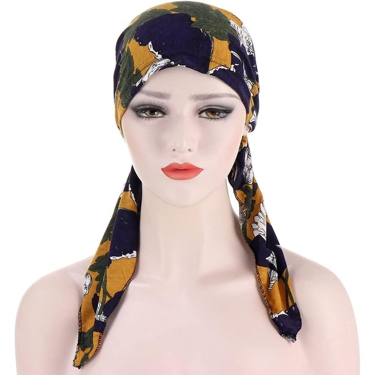 Qhome Womens Rhinestone Head Scarf Head Wrap Chemo Cap Spandex