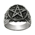 thumbnail image 2 of 81stgeneration Men's Women's 925 Sterling Silver Pentagram Pentacle Fire Signet Ring, 2 of 2