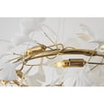 thumbnail image 4 of Design Living 10-Light D31.5" Round Brass Frame Chandelier with White Acrylic Leaf Accents, 4 of 6