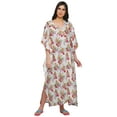 thumbnail image 4 of Moomaya Kimono Kaftan de Maternité en Coton pour Femmes Longue Robe Maxi Vêtements, 4 of 5