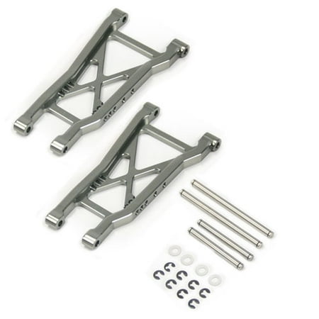 Traxxas Parts Rustler Alloy Hop Up Rear Lower Arm for Traxxas Nitro Rustler RC Stadium Truck, Grey, Replaces Traxxas Part 2555 by Atomik RC ()
