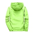thumbnail image 4 of Sewkxo Mens Rain Jacket Lightweight Windbreaker Waterproof Raincoat Cycling Running Hiking Gear Hood Packable,Fluorescent Green 2XL, 4 of 6