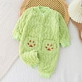 thumbnail image 2 of UAMVSH Newborn Winter Clothes Baby Boy Girl Jumpsuit Fleece Sherpa Thick Romper Infant Button Long Sleeve Onesies with Pockets, 2 of 7