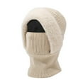thumbnail image 5 of Wipya Thermal Lined Winter Hat And Scarf One Piece Thick Knitted Beanie Neck Gaiter For Men And Women Outdoor SizeBeige, 5 of 5