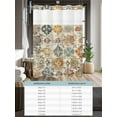 thumbnail image 6 of No Hook Cloth Fabric Shower Curtain with Snap in Liner, Farmhouse Morocco Waterproof Shower Curtains Set with See Through Top Window, Boho Abstract Shabby Texture Art Bath Curtains Shower 72"x72", 6 of 6