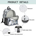 thumbnail image 4 of Geometric Leaf White Pattern Backpack for School, Cute School Bag with Adjustable Shoulder Straps and Padded Back, 13.8"x11.4"x6", 4 of 5