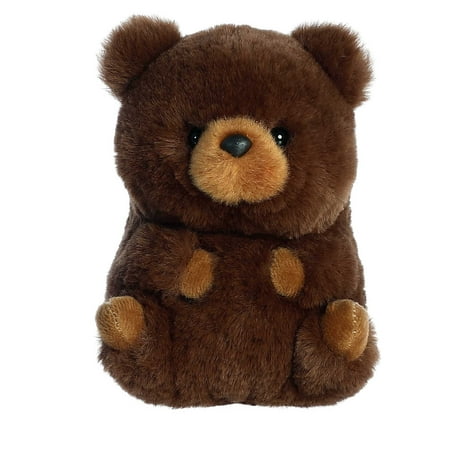 Aurora - Mini Brown Rolly Pet - 6 Brambles Brown Bear - Playful Stuffed Animal