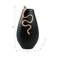 thumbnail image 2 of Teardrop Aluminum Vase for Living Room Decor - Modern Flower Vase with Textured Design for Office Table Centerpiece -  Snake Detail Accent for Room or Bedroom Display - 21", Black & Gold, 2 of 10