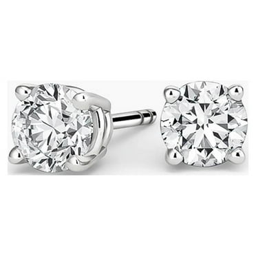 Paris Jewelry 14k White Gold 0.25 Ct Round Diamond Stud Earrings for Women