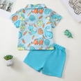 thumbnail image 7 of CAICJ98 Baby Boy Shorts Set Summer Clothes Toddler Bunny Carrot Embroidery Short Sleeve Lapel T-Shirt Solid Shorts Sets Infant Easter Outfit (Sky Blue,3-4 Years）, 7 of 7