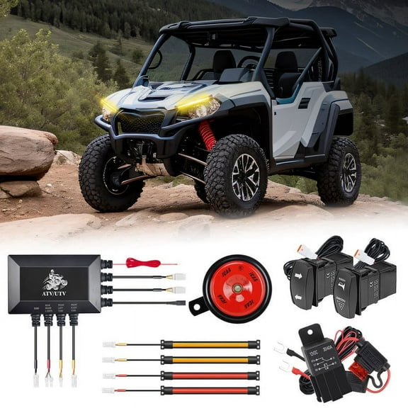 Roykaw UTV Turn Signal Street Legal Kit for Polaris, Kawasaki, Arctic Cat, Pioneer, Talon, Can-Am